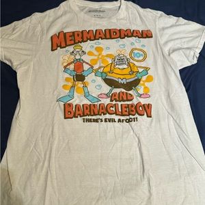 SpongeBob mermaid man and barnacle boy shirt